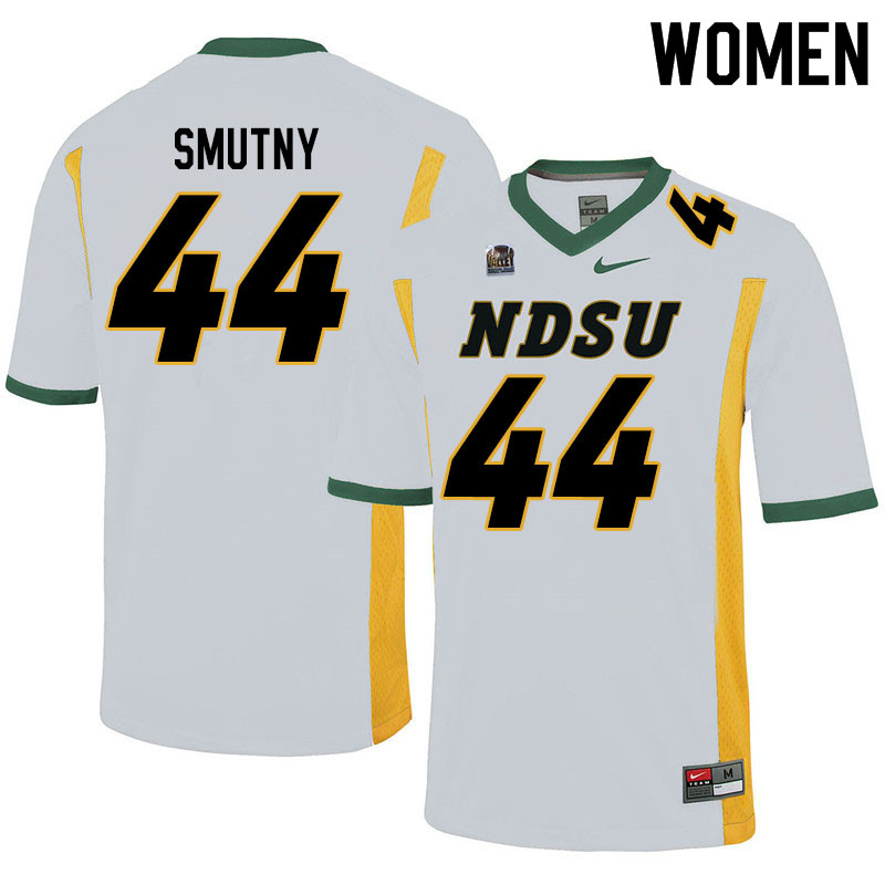 Women #44 Cole Smutny North Dakota State Bison College Football Jerseys Sale-White